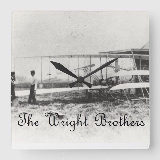 Reloj Cuadrado Los hermanos Wright (Anverso)