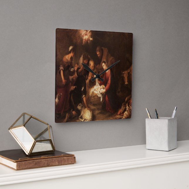 Reloj Cuadrado Los Pastores de Natividad 1668 (Oficina)
