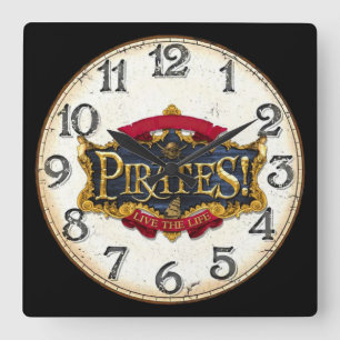 Reloj Cuadrado Los piratas viven la vida