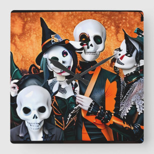 Reloj Cuadrado Los que se resisten a Halloween
