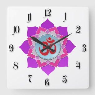 Reloj Cuadrado Loto rosa