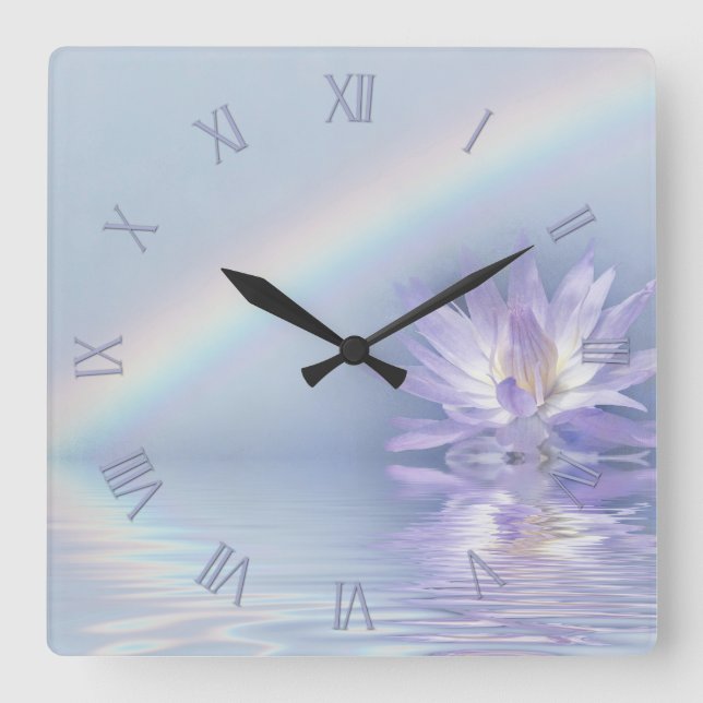 Reloj Cuadrado Lotus Blossom (Anverso)
