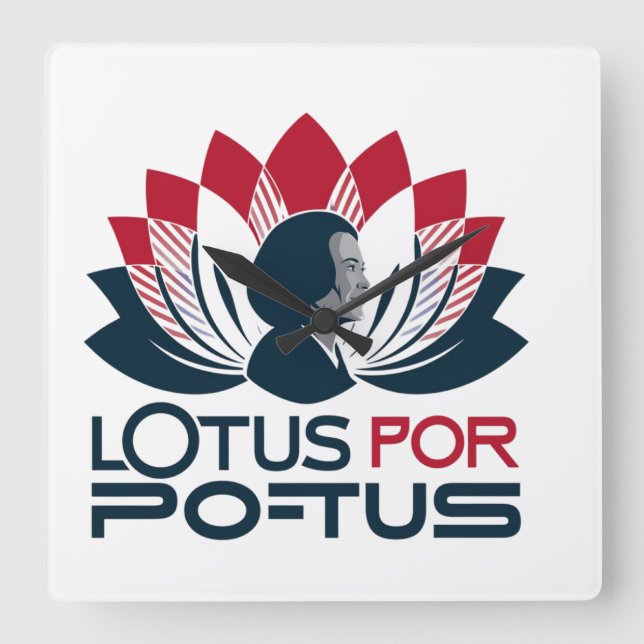Reloj Cuadrado Lotus para POTUS Kamala Harris 2024 (Anverso)