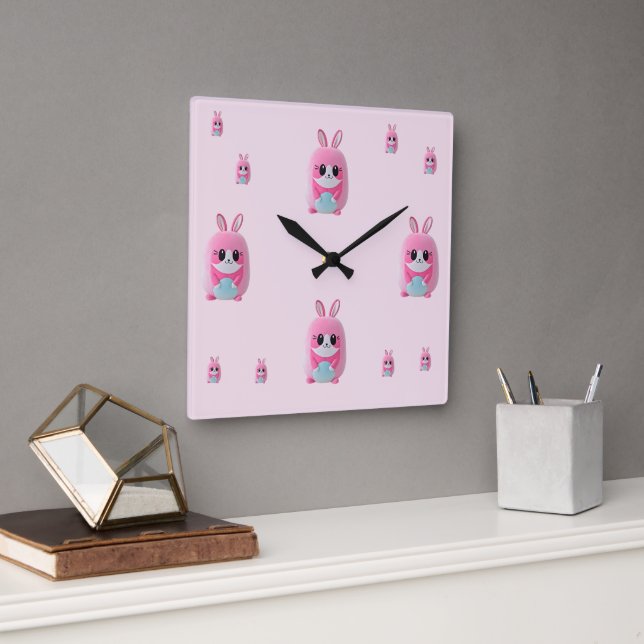 Reloj Cuadrado Lou Lou. Una criatura cariñosamente rosa. (Oficina)