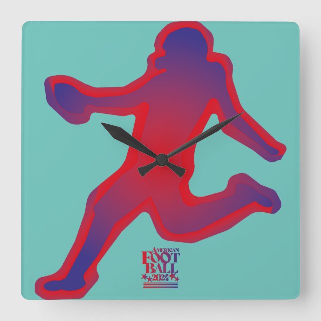 RELOJ CUADRADO LOVE AMERICAN FOOTBALL BY MASANSER PIXELAT (Anverso)