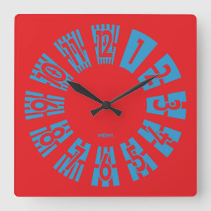 RELOJ CUADRADO LOVE ART KLOCK BARS & INDIAN COLORS BY MASANSER