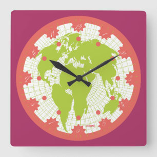 RELOJ CUADRADO LOVE ART KLOCK PARALLEL WORLD UNITED COLORS BY MAS