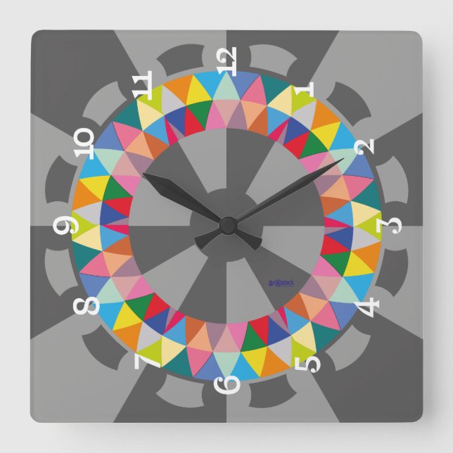 RELOJ CUADRADO LOVE ART KLOCK PRINCIPLE TRIANGLE BY MASANSER (Anverso)