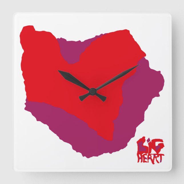 Reloj Cuadrado Love.Big heart/Corazon Grande love by Masanser pix (Anverso)