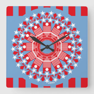 RELOJ CUADRADO LOVE CAROUSEL FLAG UNITED STATES BLUE BY MASANSER