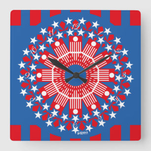 RELOJ CUADRADO LOVE CAROUSEL FLAG UNITED STATES BLUE BY MASANSER