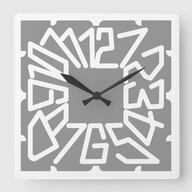 Reloj Cuadrado Love COLORS AND GRAYS by Masanser (Anverso)