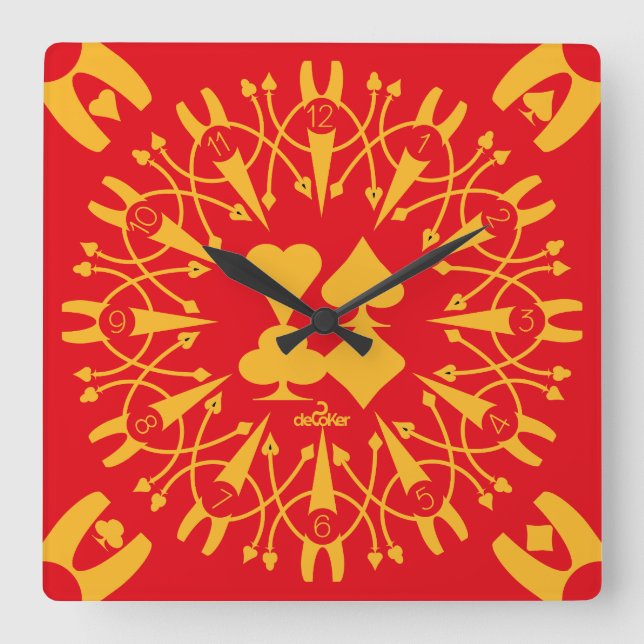 RELOJ CUADRADO LOVE DEC POKER DECORATIVE BY MASANSER (Anverso)