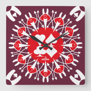 RELOJ CUADRADO LOVE DEC POKER DECORATIVE BY MASANSER