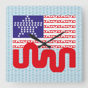 RELOJ CUADRADO LOVE EXPERIMENTAL USA FLAG STARS BY MASANSER