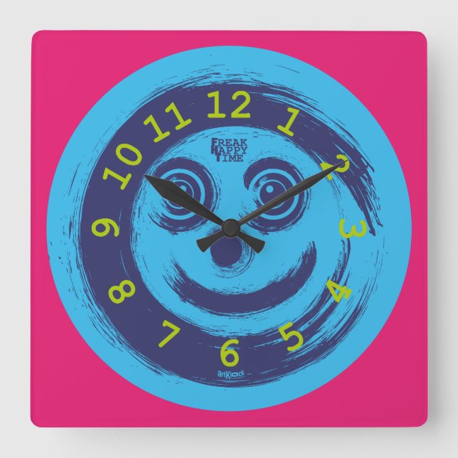 RELOJ CUADRADO LOVE FREAK HAPPY TIME BY MASANSER (Anverso)