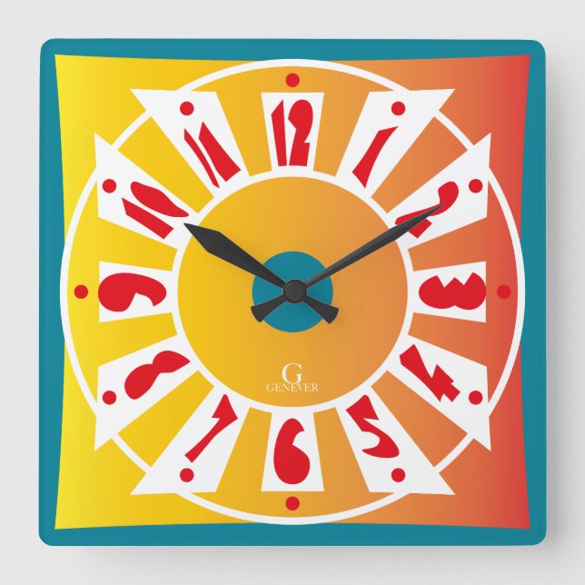 RELOJ CUADRADO LOVE GENEVER COLORS VARIATIONS BY MASANSER (Anverso)