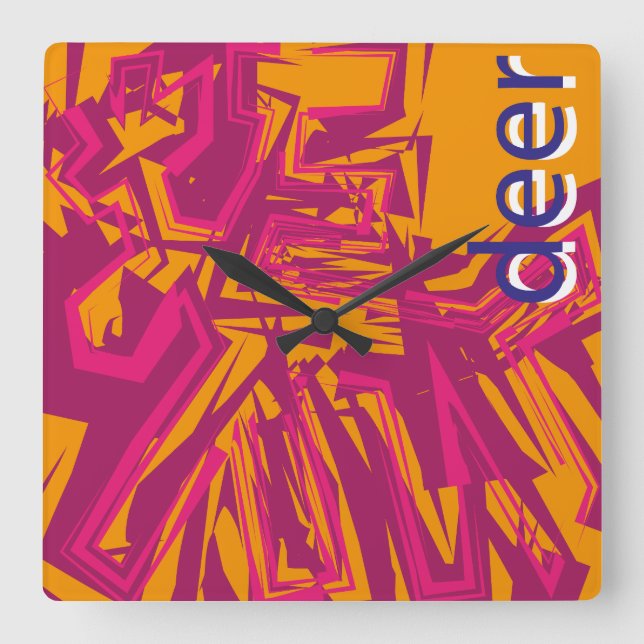 Reloj Cuadrado LOVE GEOMESKY ANIMALS deerBY MASANSER (Anverso)