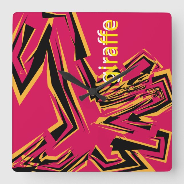 Reloj Cuadrado LOVE GEOMESKY ANIMALS giraffe BY MASANSER (Anverso)