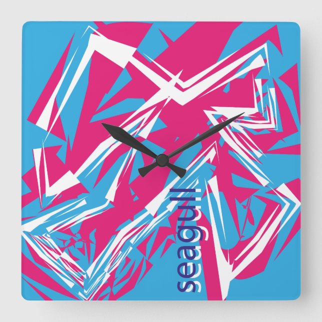 Reloj Cuadrado LOVE GEOMESKY ANIMALS seagull BY MASANSER (Anverso)