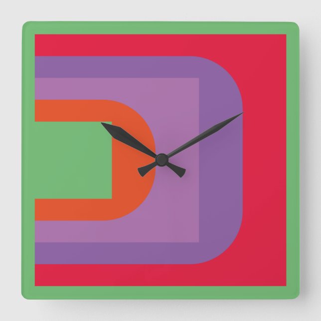 Reloj Cuadrado LOVE Geomesky by Masanser Pixelat (Anverso)