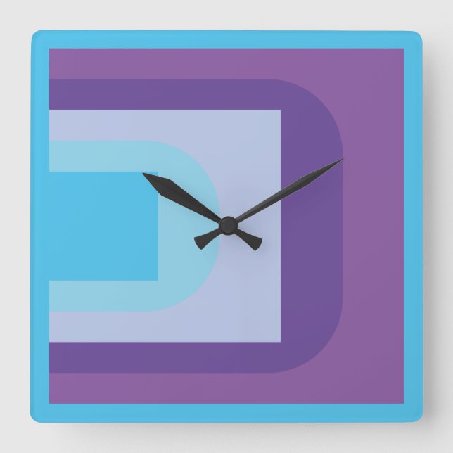 Reloj Cuadrado LOVE Geomesky by Masanser Pixelat (Anverso)