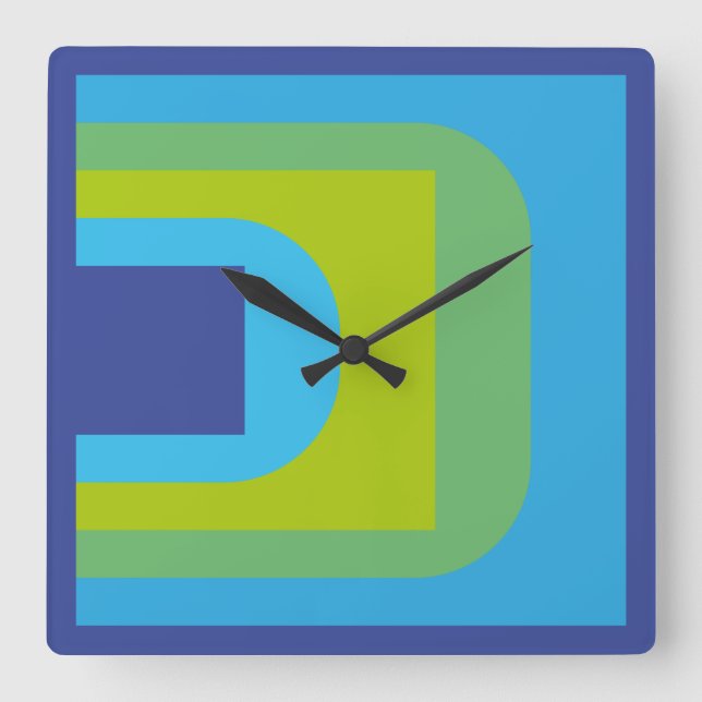 Reloj Cuadrado LOVE Geomesky by Masanser Pixelat (Anverso)