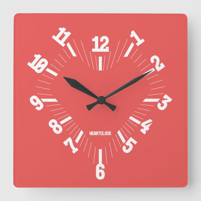 Reloj Cuadrado Love HEART TIME BY MASANSER PIXELAT (Anverso)