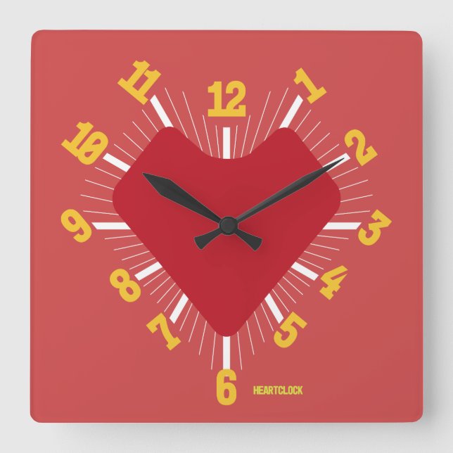 Reloj Cuadrado Love HEART TIME BY POP ART MASANSER PIXELAT (Anverso)