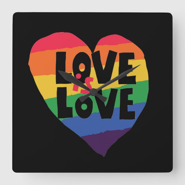 Reloj Cuadrado Love is Love (Anverso)