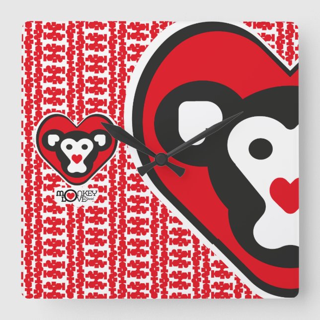 Reloj Cuadrado LOVE MONKEY LOVE SPECIAL by Masanser (Anverso)