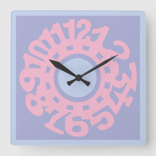 Reloj Cuadrado LOVE Original Number Pastel colors by Masanser