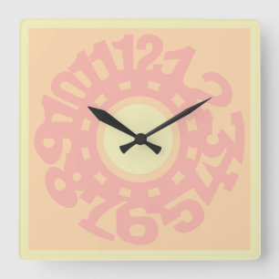 Reloj Cuadrado LOVE Original Numbers  Pastel colors by Masanser