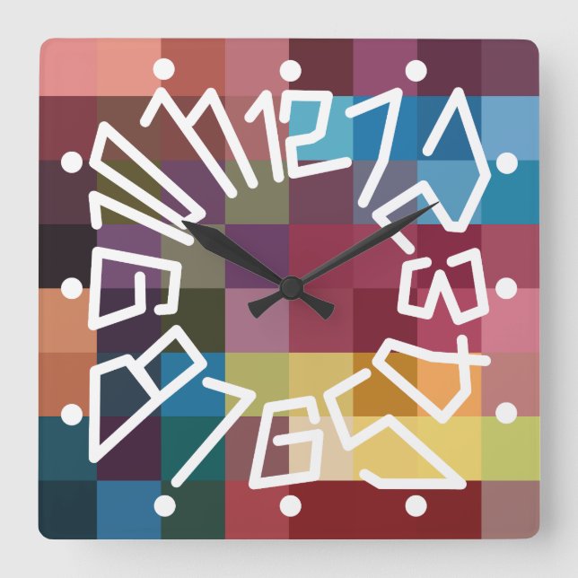 Reloj Cuadrado Love ORIGINALS NUMBERS by Masanser (Anverso)