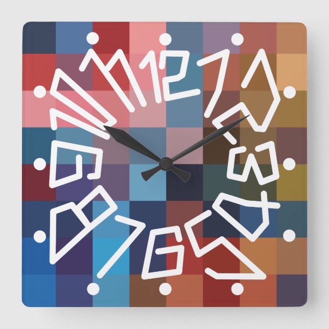 Reloj Cuadrado Love ORIGINALS NUMBERS by Masanser (Anverso)