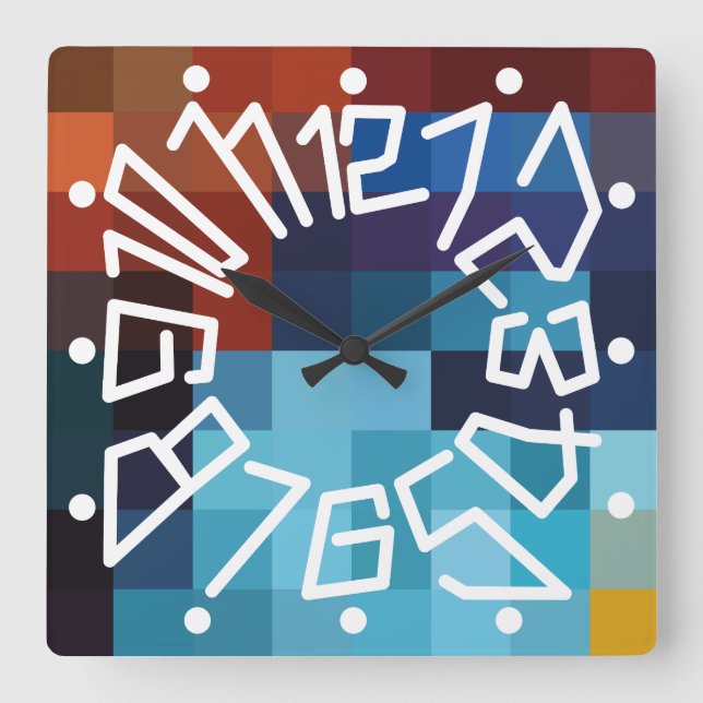 Reloj Cuadrado Love ORIGINALS NUMBERS by Masanser (Anverso)