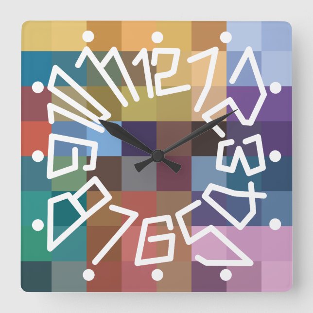 Reloj Cuadrado Love ORIGINALS NUMBERS by Masanser (Anverso)