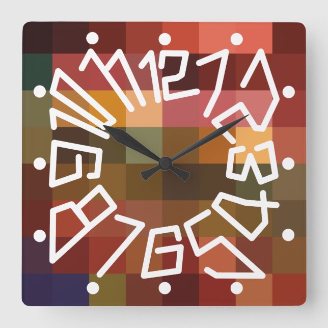 Reloj Cuadrado Love ORIGINALS NUMBERS by Masanser (Anverso)