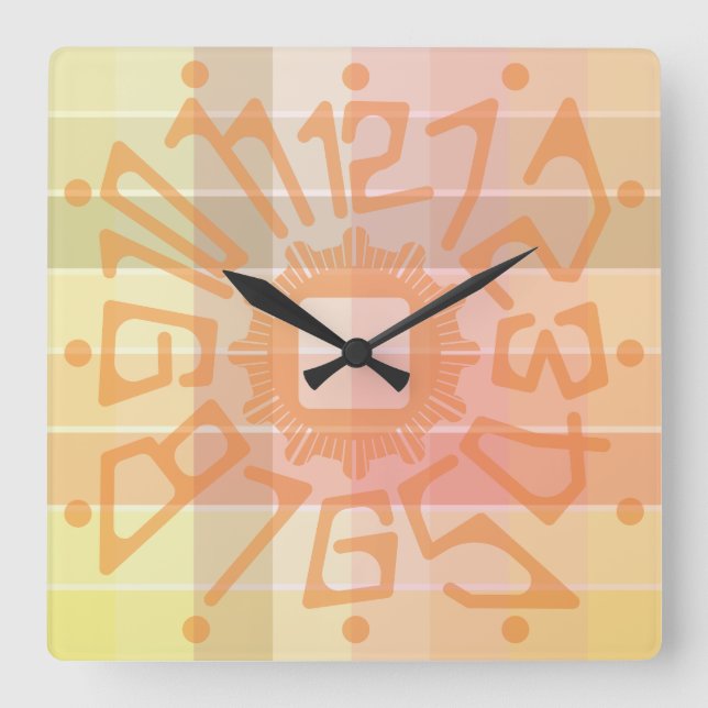 Reloj Cuadrado Love PASTEL COLORS  by Masanser (Anverso)