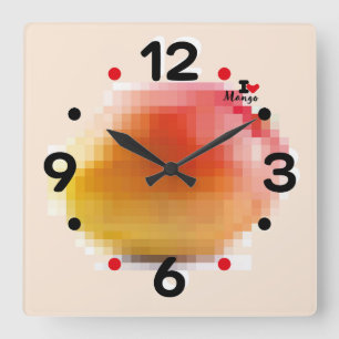 RELOJ CUADRADO LOVE PIXEL FRUIT BY MASANSER  MANGO