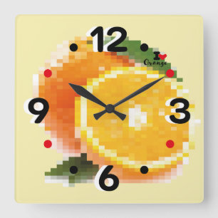 RELOJ CUADRADO LOVE PIXEL FRUIT BY MASANSER  ORANGE