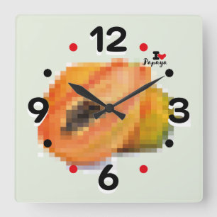 RELOJ CUADRADO LOVE PIXEL FRUIT BY MASANSER  PAPAYA