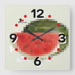 RELOJ CUADRADO LOVE PIXEL FRUIT BY MASANSER  WATERMELON