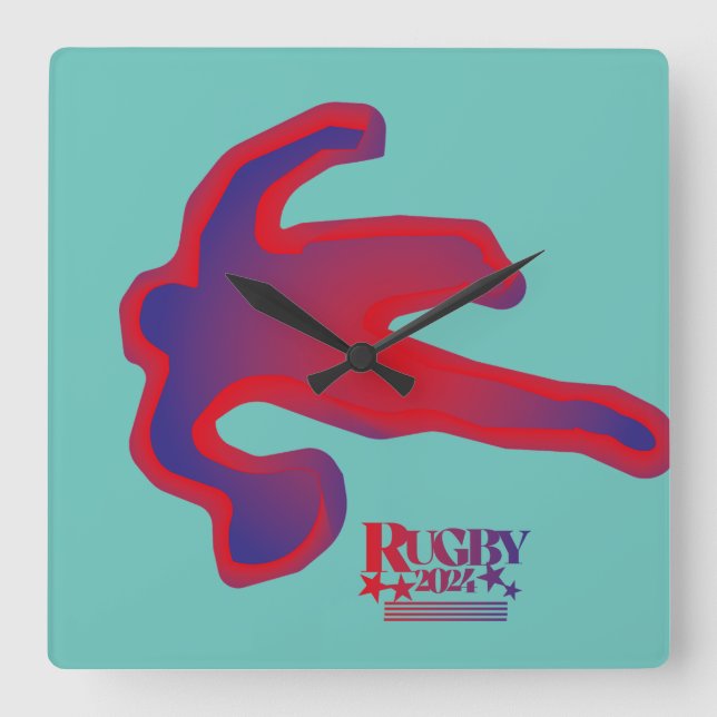 RELOJ CUADRADO LOVE RUGBY BY MASANSER PIXELAT (Anverso)