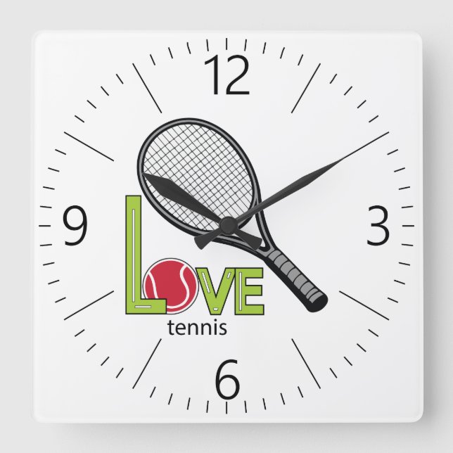 Reloj Cuadrado Love tennis (Anverso)