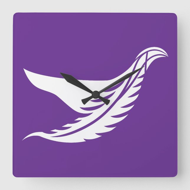 RELOJ CUADRADO LOVE WHITE BIRD BY MASANSER (Anverso)