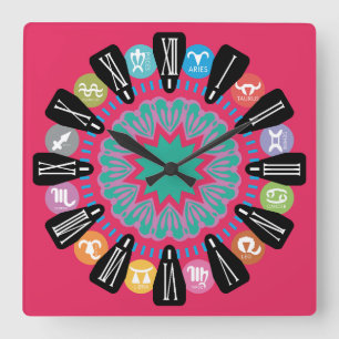 RELOJ CUADRADO LOVE ZODIAC CLASSIC HEART MASANSER LEX SALON EPOCA