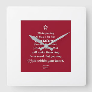RELOJ CUADRADO "LOVELY CHRISTMAS POEM" CHRISTMAS CLOCK