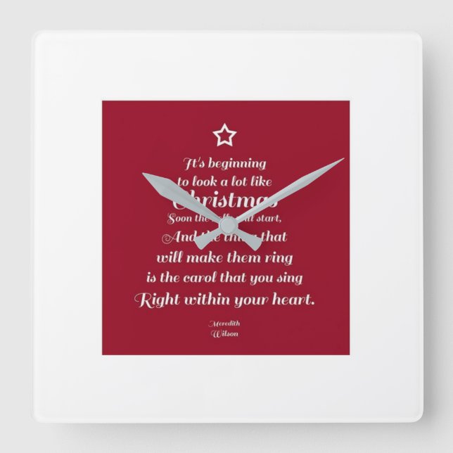 RELOJ CUADRADO "LOVELY CHRISTMAS POEM" CHRISTMAS CLOCK (Anverso)