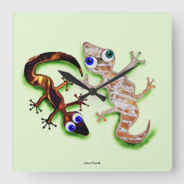 Reloj Cuadrado Lovely Gecko